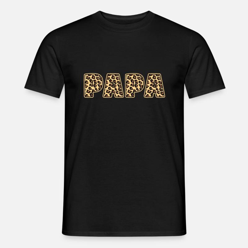 Papa Leopard Muster Geschenk - Männer T-Shirt - Schwarz