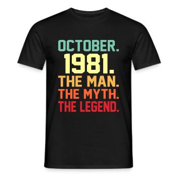 1981 - T-shirt homme - noir - Devant - AI Model Male 178 light (178cm)