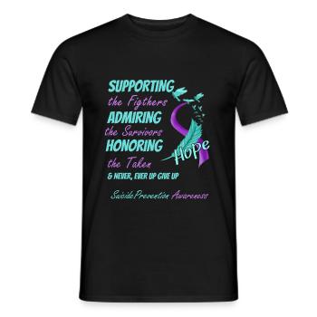 Aide contre le suicide Cadeau - T-shirt homme - noir - Devant - AI Model Male 178 light (178cm)