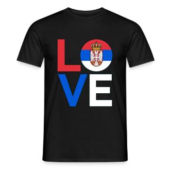 Serbia - Men's T-Shirt - black - Front - AI Model Male 178 light (178cm)