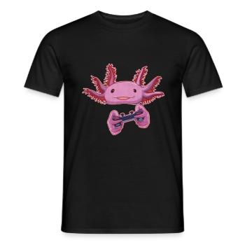 Axolotl Kawaii Lustige Mexikanische Axolotl - Männer T-Shirt - Schwarz - Vorne - AI Model Male 178 light (178cm)