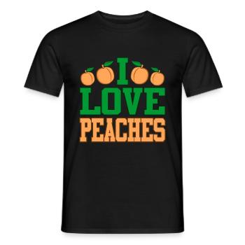 Pfirsich - Männer T-Shirt - Schwarz - Vorne - AI Model Male 178 light (178cm)