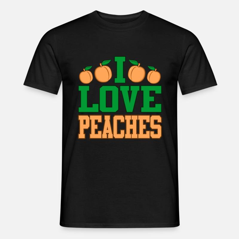 Pfirsich - Männer T-Shirt - Schwarz