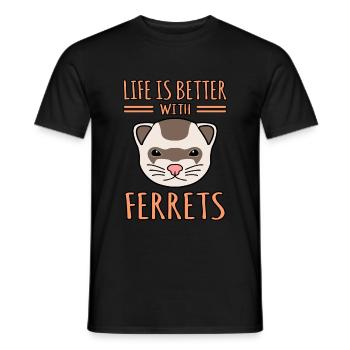 Frettchen - Männer T-Shirt - Schwarz - Vorne - AI Model Male 178 light (178cm)