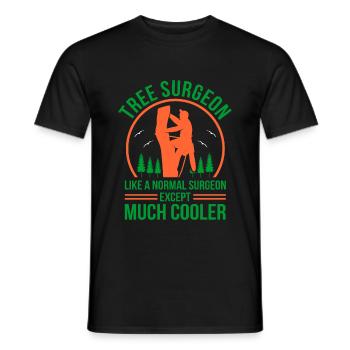 Funny Aborist Chainsaw Gift - Men's T-Shirt - black - Front - AI Model Male 178 light (178cm)