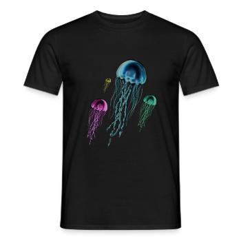 Jellyfish - Men's T-Shirt - black - Front - AI Model Male 178 light (178cm)