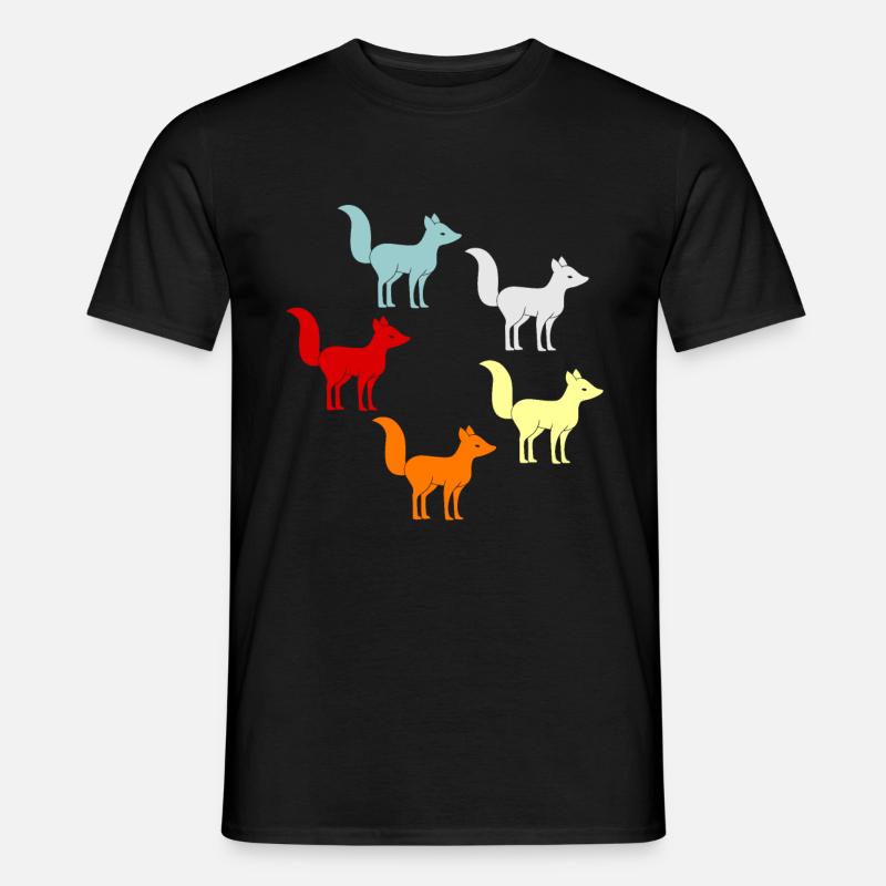 Fuchs - Männer T-Shirt - Schwarz