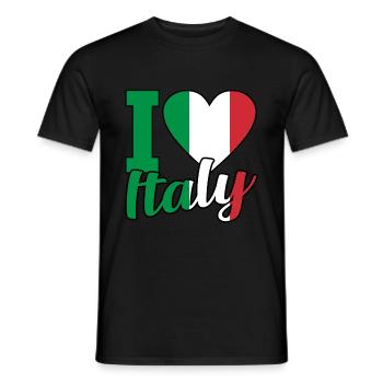 Italian Italy Flag Italia - Men's T-Shirt - black - Front - AI Model Male 178 light (178cm)
