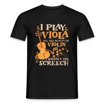 I play viola - Men's T-Shirt - black - Front - AI Model Male 178 light (178cm)