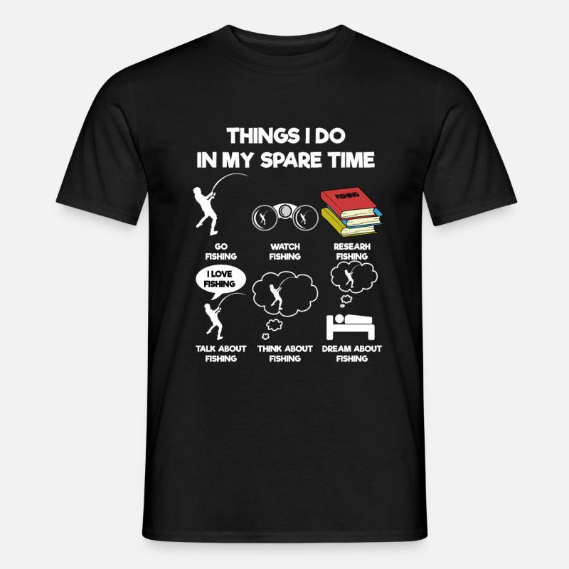 Angeln - Männer T-Shirt - Schwarz