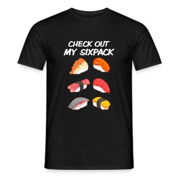 Six-pack sushi - Men's T-Shirt - black - Front - AI Model Male 178 light (178cm)