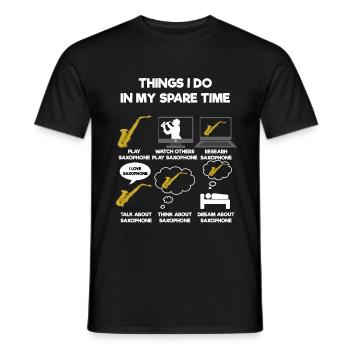 Saxophone - T-shirt homme - noir - Devant - AI Model Male 178 light (178cm)