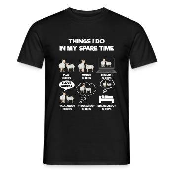Sheep - Men's T-Shirt - black - Front - AI Model Male 178 light (178cm)