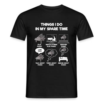 Piano Klavier - T-shirt homme - noir - Devant - AI Model Male 178 light (178cm)