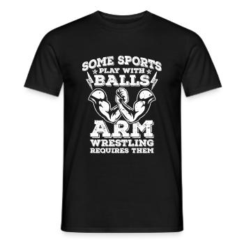 Arm wrestling - Men's T-Shirt - black - Front - AI Model Male 178 light (178cm)