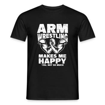Arm wrestling - Men's T-Shirt - black - Front - AI Model Male 178 light (178cm)