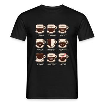 Kaffee - Männer T-Shirt - Schwarz - Vorne - AI Model Male 178 light (178cm)