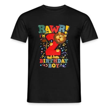 Lion Boy Anniversaire 2 - T-shirt homme - noir - Devant - AI Model Male 178 light (178cm)