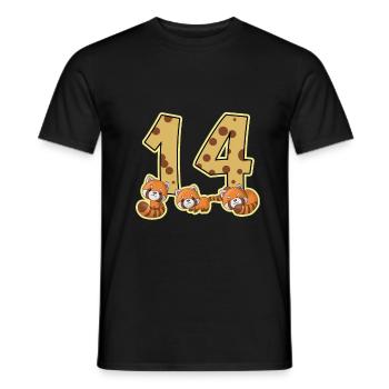 14 Birthday Red Panda - Men's T-Shirt - black - Front - AI Model Male 178 light (178cm)