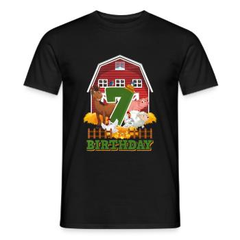 7. Geburtstag - Männer T-Shirt - Schwarz - Vorne - AI Model Male 178 light (178cm)