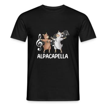 Alpaka - Männer T-Shirt - Schwarz - Vorne - AI Model Male 178 light (178cm)