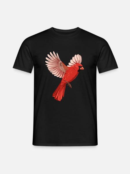 Fliegender Vogel Rotkardinal - Männer T-Shirt - Schwarz