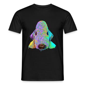 Spalsh Dog Bedlington Terrier - T-shirt homme - noir - Devant - AI Model Male 178 light (178cm)