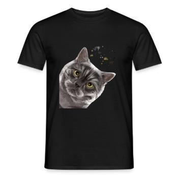 Drôle de fumée fumée britannique à poil court - T-shirt homme - noir - Devant - AI Model Male 178 light (178cm)