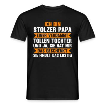 Vater Papi Tochter Papa - Männer T-Shirt - Schwarz - Vorne - AI Model Male 178 light (178cm)