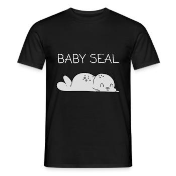 Seehund Baby - Männer T-Shirt - Schwarz - Vorne - AI Model Male 178 light (178cm)