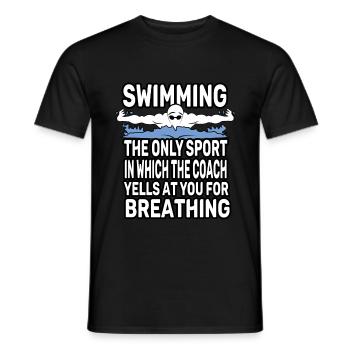 Schwimmen - Männer T-Shirt - Schwarz - Vorne - AI Model Male 178 light (178cm)