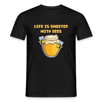 Honigbiene Biene Honig - Männer T-Shirt - Schwarz - Vorne - AI Model Male 178 light (178cm)
