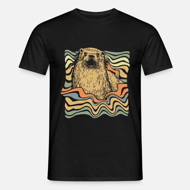Otter - Männer T-Shirt - Schwarz