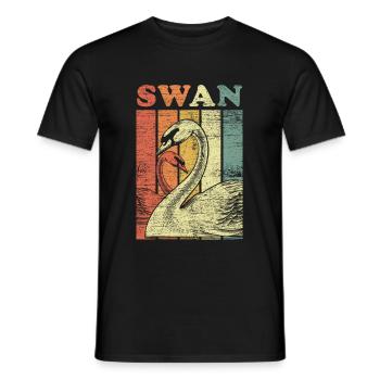 Schwan Vogel - Männer T-Shirt - Schwarz - Vorne - AI Model Male 178 light (178cm)