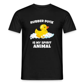 Bath duck Quiet duck spirituality - Men's T-Shirt - black - Front - AI Model Male 178 light (178cm)