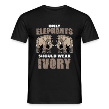 Elefanten Elfenbein - Männer T-Shirt - Schwarz - Vorne - AI Model Male 178 light (178cm)