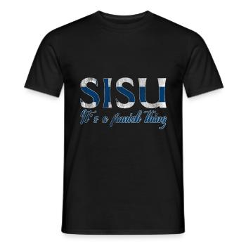 Finland Fin Sisu - T-shirt homme - noir - Devant - AI Model Male 178 light (178cm)
