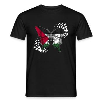 Palestine butterfly - Men's T-Shirt - black - Front - AI Model Male 178 light (178cm)