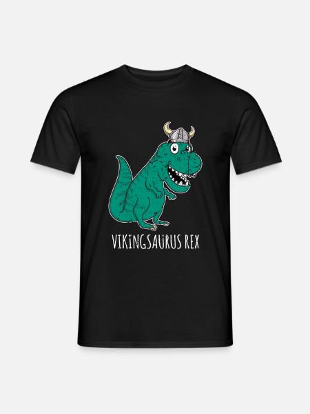 Wikinger Dino - Männer T-Shirt - Schwarz