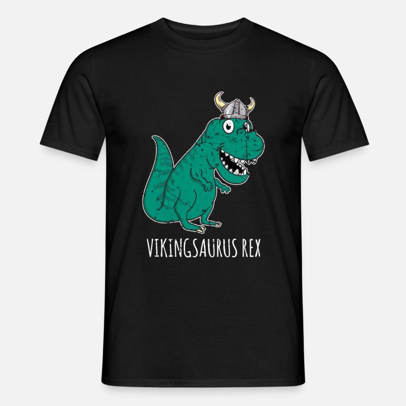 Wikinger Dino - Männer T-Shirt - Schwarz