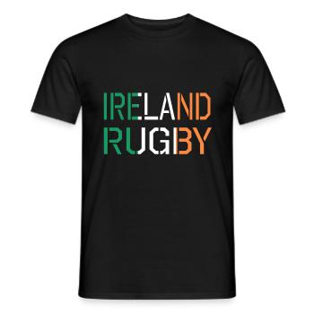 Ireland rugby - Men's T-Shirt - black - Front - AI Model Male 178 light (178cm)