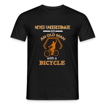 Fahrrad Rentner Geschenk - Männer T-Shirt - Schwarz - Vorne - AI Model Male 178 light (178cm)