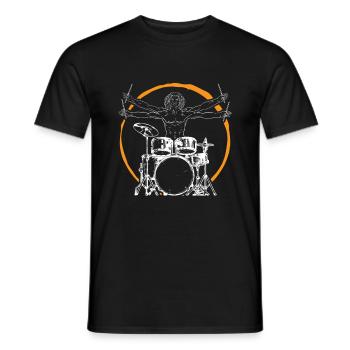 Drummer Drumsticks - Men's T-Shirt - black - Front - AI Model Male 178 light (178cm)