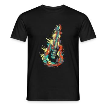 Guitare Rock'n'Roll - T-shirt homme - noir - Devant - AI Model Male 178 light (178cm)
