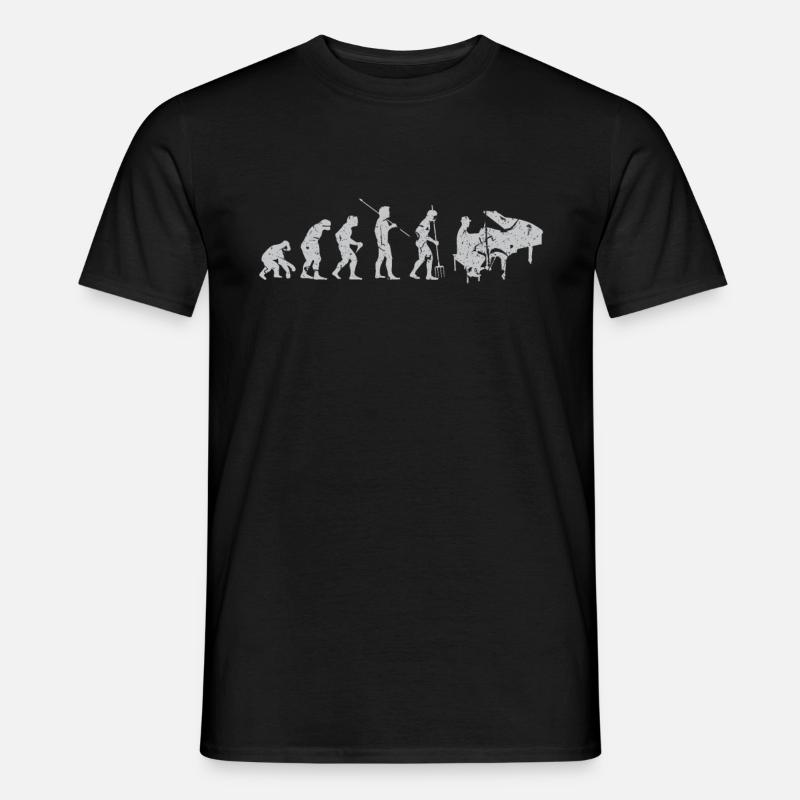 Evolution Musik Klavier - Männer T-Shirt - Schwarz