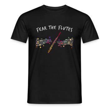 Morceau de musique de flûte - T-shirt homme - noir - Devant - AI Model Male 178 light (178cm)