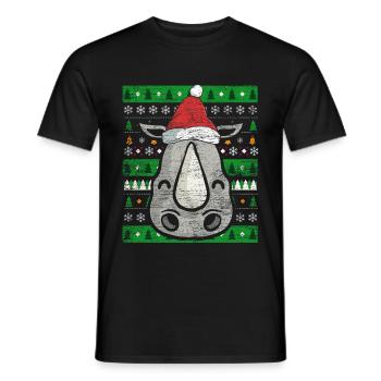 Rhino Ugly Christmas - T-shirt homme - noir - Devant - AI Model Male 178 light (178cm)