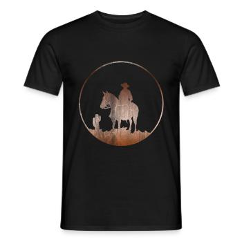 Cowboy - Männer T-Shirt - Schwarz - Vorne - AI Model Male 178 light (178cm)