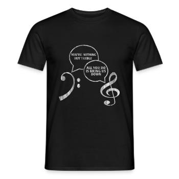 Sheet music key musicians - Men's T-Shirt - black - Front - AI Model Male 178 light (178cm)