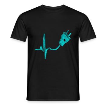 Elektriker Elektrizität Herzschlag - Männer T-Shirt - Schwarz - Vorne - AI Model Male 178 light (178cm)